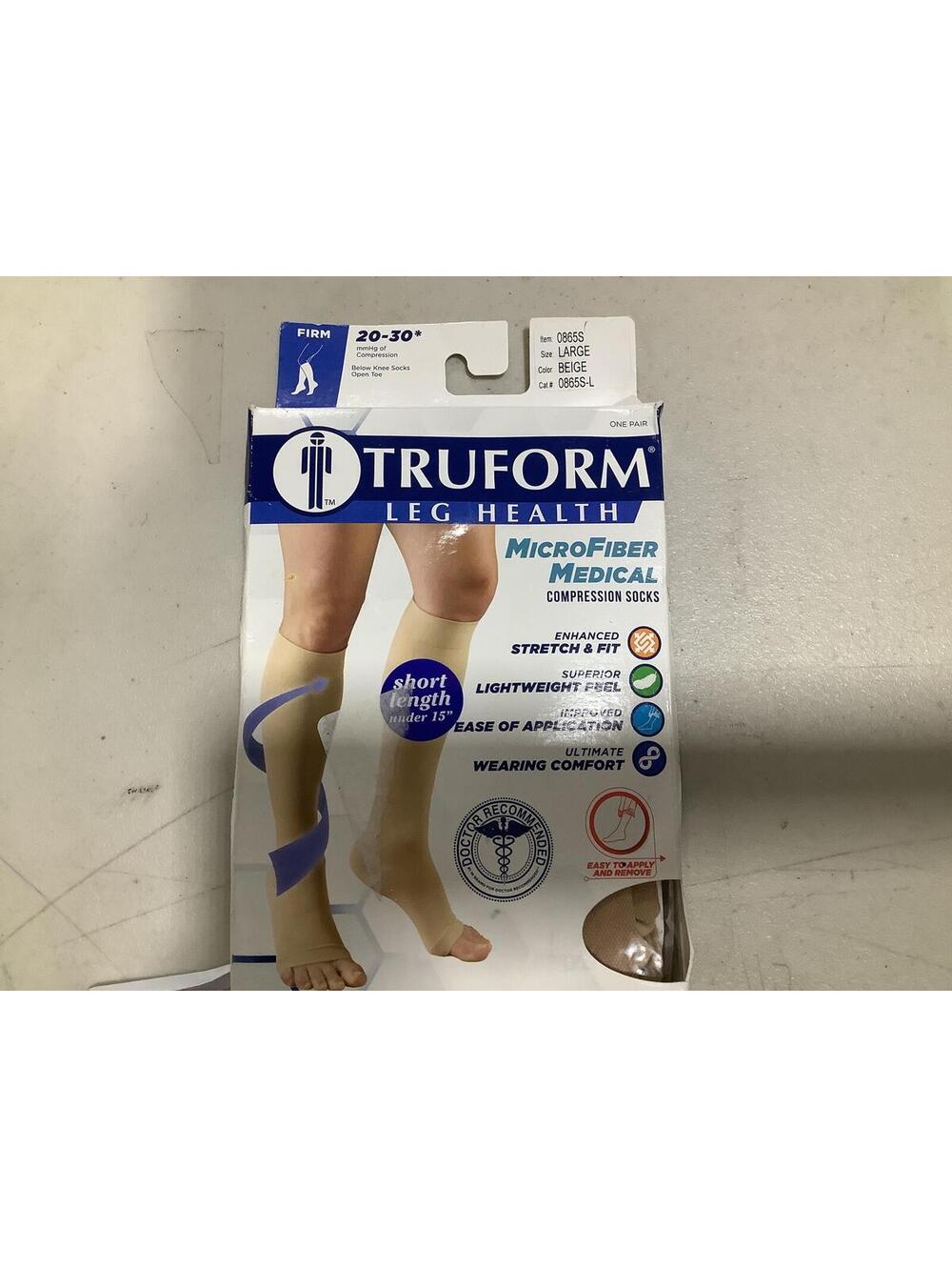 Truform MicroFiber Medical Compression Socks Beige Size Large